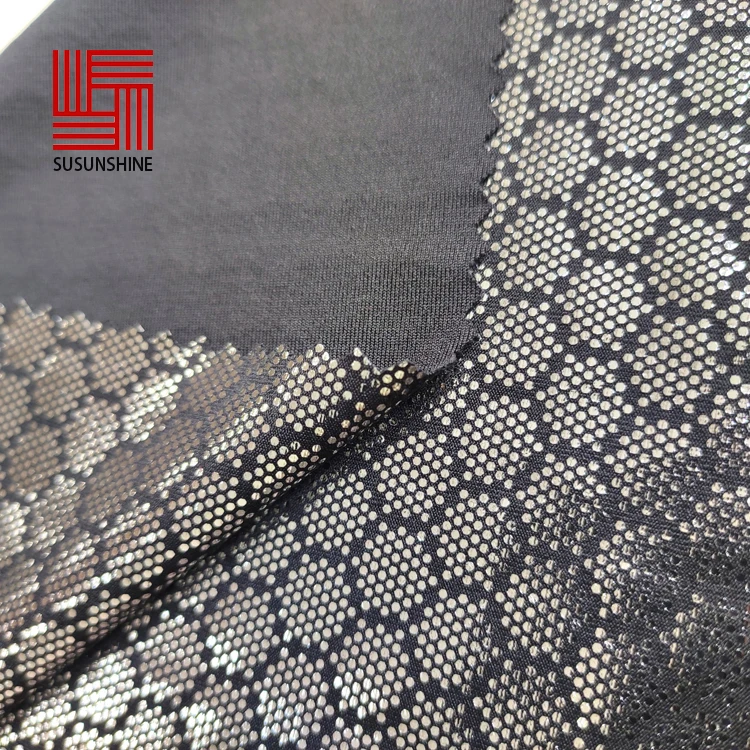 
polyester spandex 4way stretch light bronzing fabric 