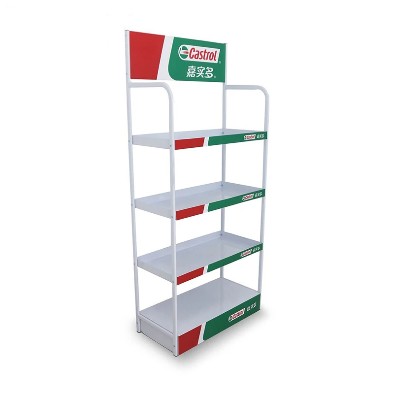 Custom-Made Free Standing Engine Oil Display Shelf for Wholesale