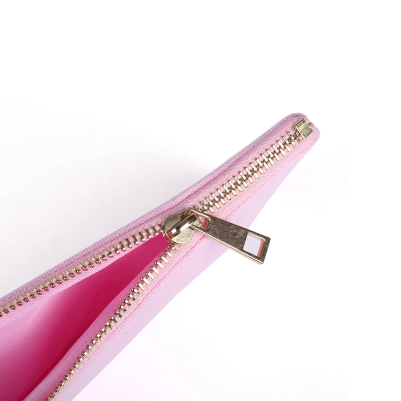 2022 Custom Logo Cotton Pink Travel Zipper Toiletery Pouch Bags Organizer Canvas Cosmetic Bag Makeup Brush Bag