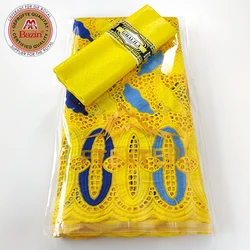 2,5 + 2,5 ярдов с чистая сухая кружева базен кружевной ткани 2020 в африканском стиле конго с вышитым индийская вечеринка платье кружевного материала