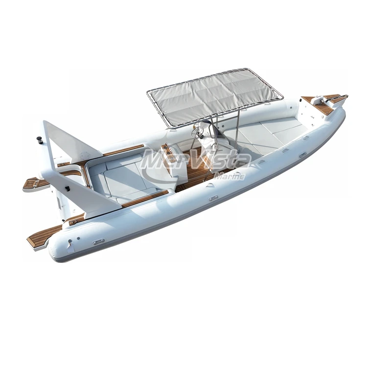 28ft white 860cm Length and Fiberglass Hull Material Rigid Hull Inflatable Boat ce