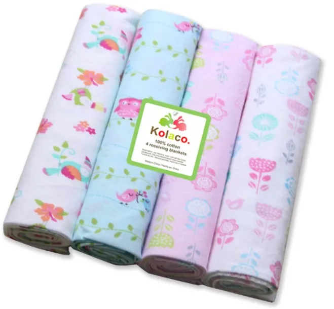 Baby Receiving Blankets for Baby Boy &  Girl  Flannel Blanket 100% Cotton flannel Fabric 30 inch by 30 inch baby wrap swaddle