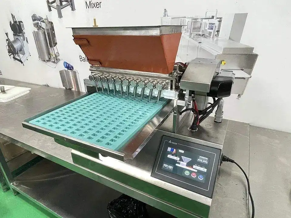 Table Top Multi-mold Chocolate Shaping Machine  Fudge Distribute Evenly Shaping Machine Commercial Candy Making Forming