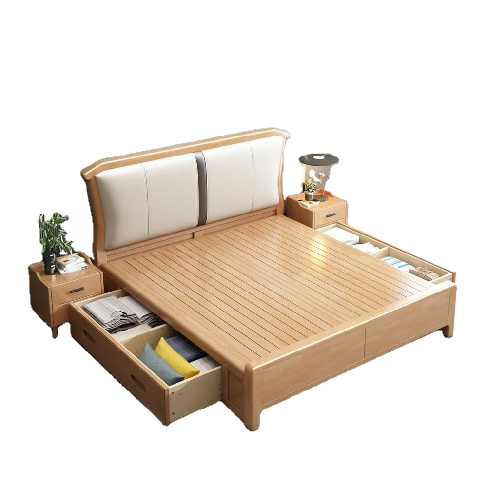 ODM OEM New Arrival Modern King Size Bed Style Wood bed Solid Wood Bedroom Furniture Bedroom Set