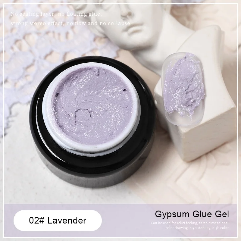 Plaster Glue 3D Gypsum Gel Engraved Drawing Nail Gel No Need Top Coat Decoration Uv Acrylic Nail Glue