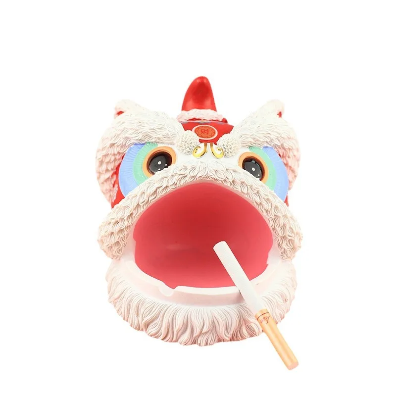 (Wholesale) Hot Selling Creative Resin Lion Dance Head ashtray For Home Decoration