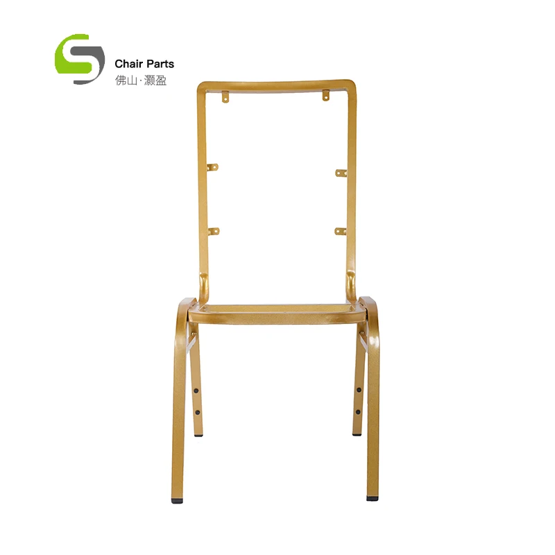 Golden Painting Unfinished Metal Carved Dining Chair Frames ,Without Fabric Upholstery