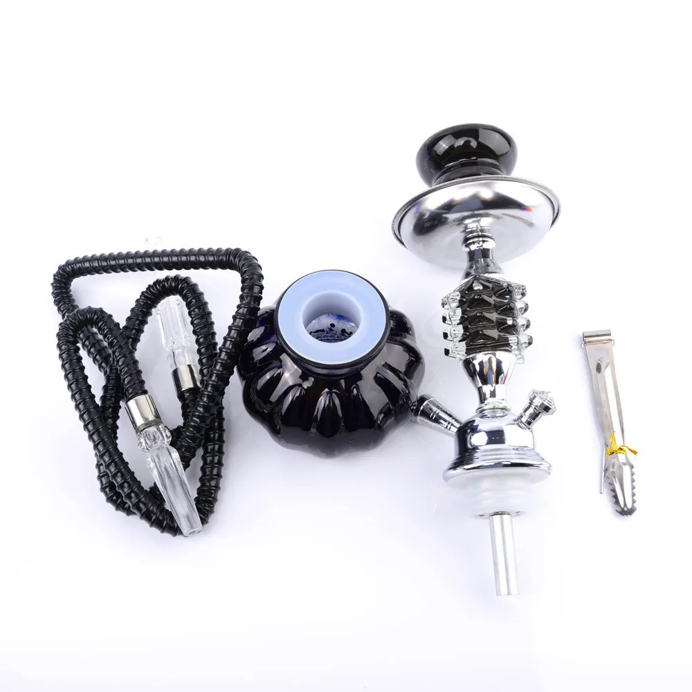 Small black single pipe crystal glass pipe Arabian shisha full set of household KTV single hookah