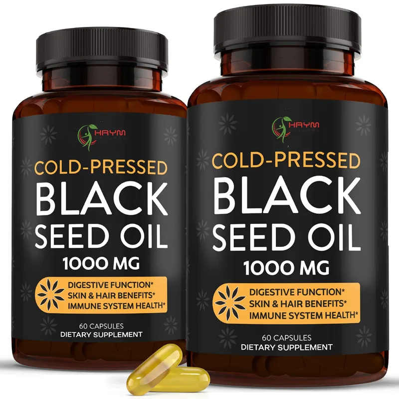 Herbal Supplements Customized Logo Black Seed Oil Softgel Support For Digestive Health, Immunity, Skin Health & Brain Function