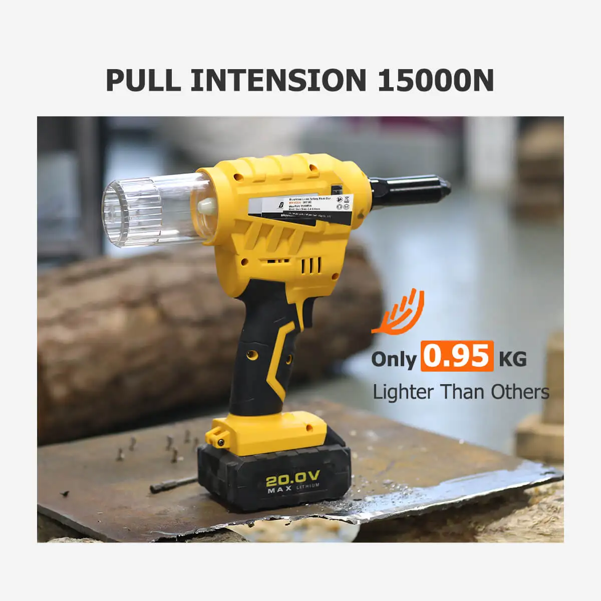 Durable Heavy Duty Cordless Percussion Rivet Gun Battery Electric Power Automatic Riveting Machine Rivet Gun Tools