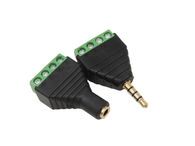 Wholesale terminal block to 2.1 2.5mmx5.5mm dc 2.5mm 3.5mm 6.35mm mono 2 pole Stereo 3 Pole BNC male/female plug connectors
