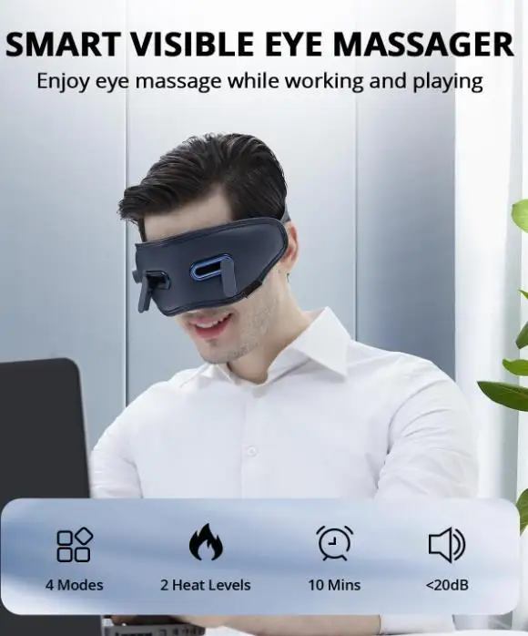 New Visual eye mask massager Improve Sleep 3d Smart Electric Air bag Vibration Cold Eye Massager With Heat Compression