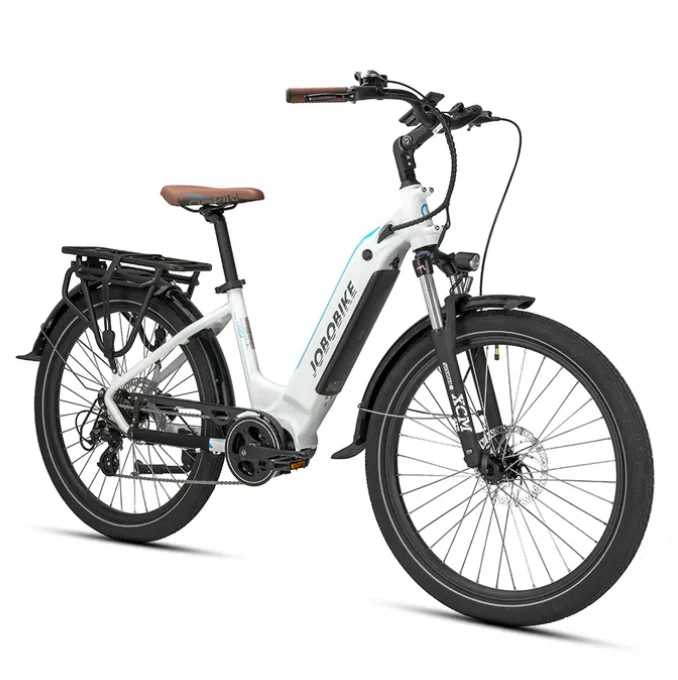 European Warehouse 36V14Ah 250W White Lady Electric Bike with Central Motor and Integrated Sensor Drop Shipping for Women