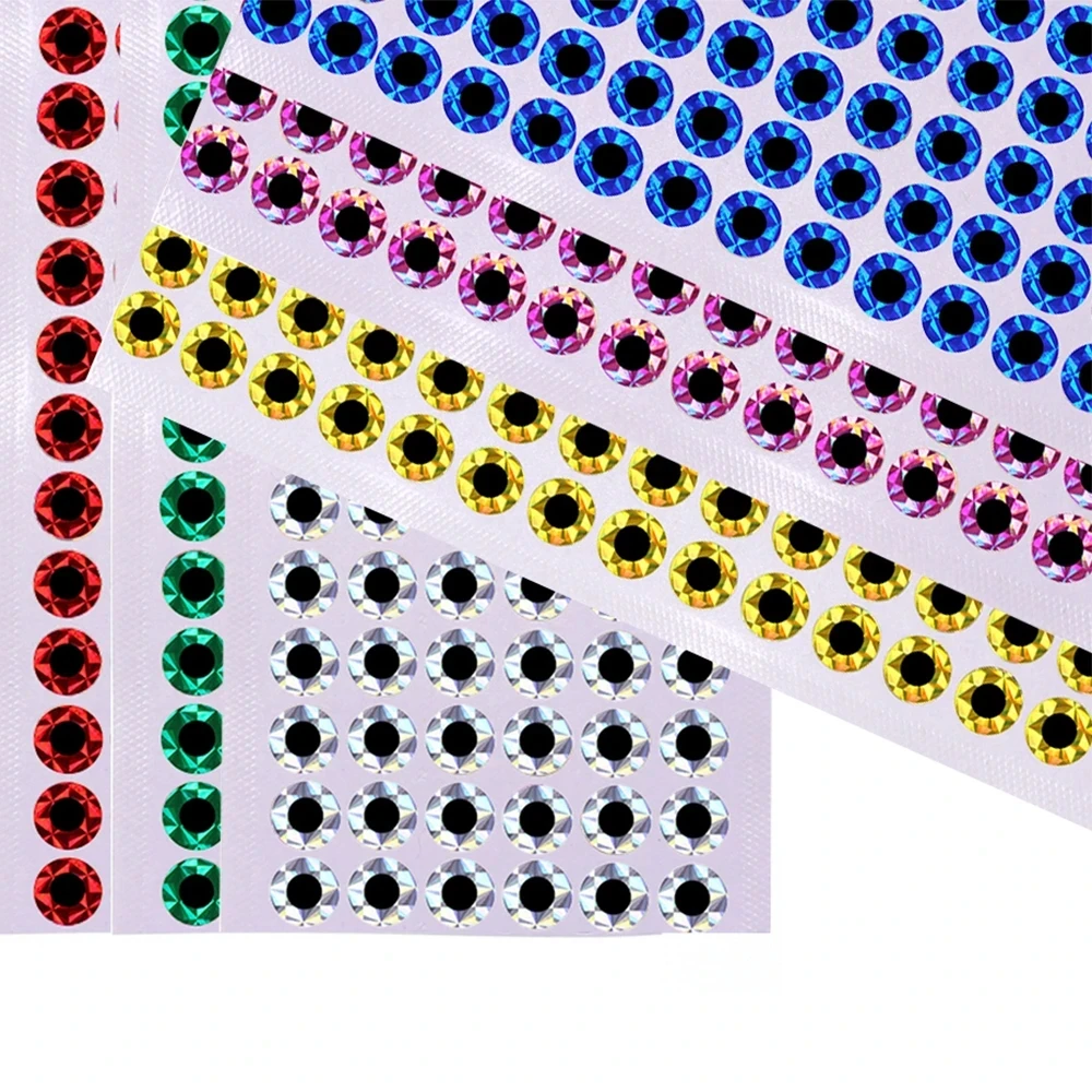 Flat Fishing Lure Eyes 2D Artificial Fish Eyes Sticker for Slow Jigging Metal Jig Lure 3mm-12mm Fly Tying Material