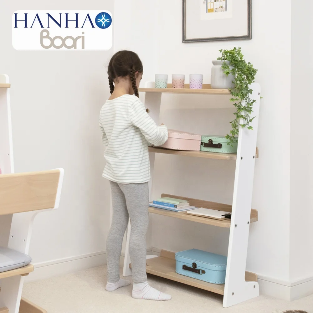 Only B2B Boori Small L Shape Toddler Study Room Reading Wooden Storage Bookshelf For Kids