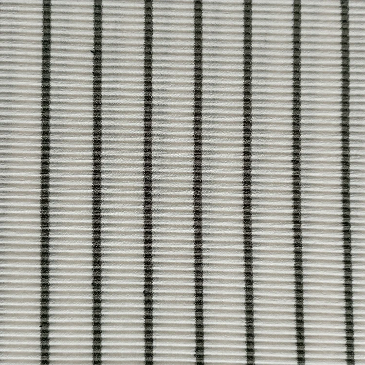 Высококачественная новая популярная полосатая вязаная ткань в рубчик lyocell рулон тенсель спандекс трикотажная