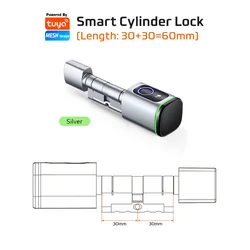 Tediton Tuya APP Remote Unlock Digital Biometric Smart Door Lock Cylinder for Home Apartme