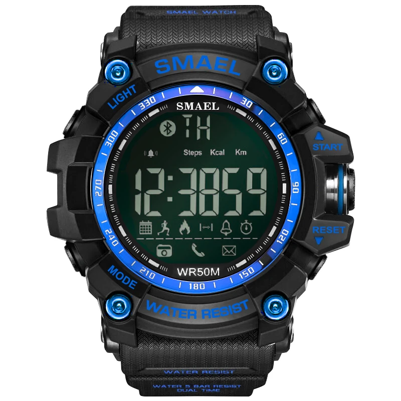 
Smael 1617 OEM custom guangzhou reloj hombr waterproof military cheap plastic men sport bluetooth smart digital LED wrist watch 
