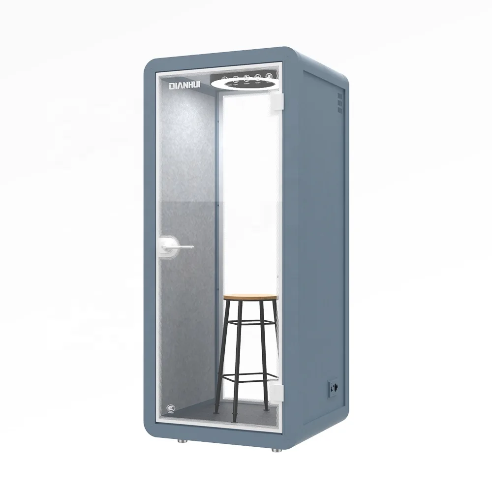 Easy installation mobile soundproof booth home office pod with wheels silence room for personal work with ventilation