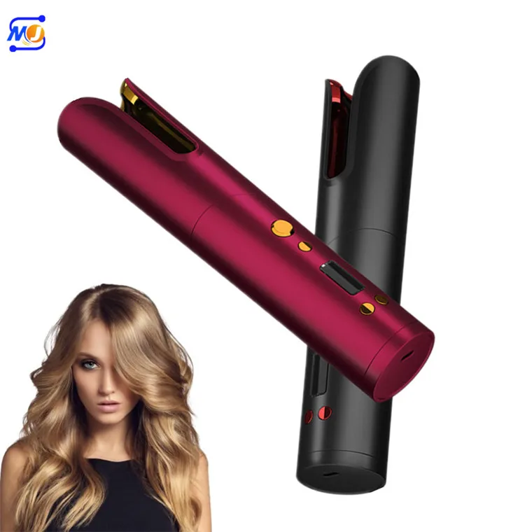 Zkagile 2021 New Design Automatic Curler Hair New Hair Curler Dark Red Cordless Automatic Rotating Hair Curler
