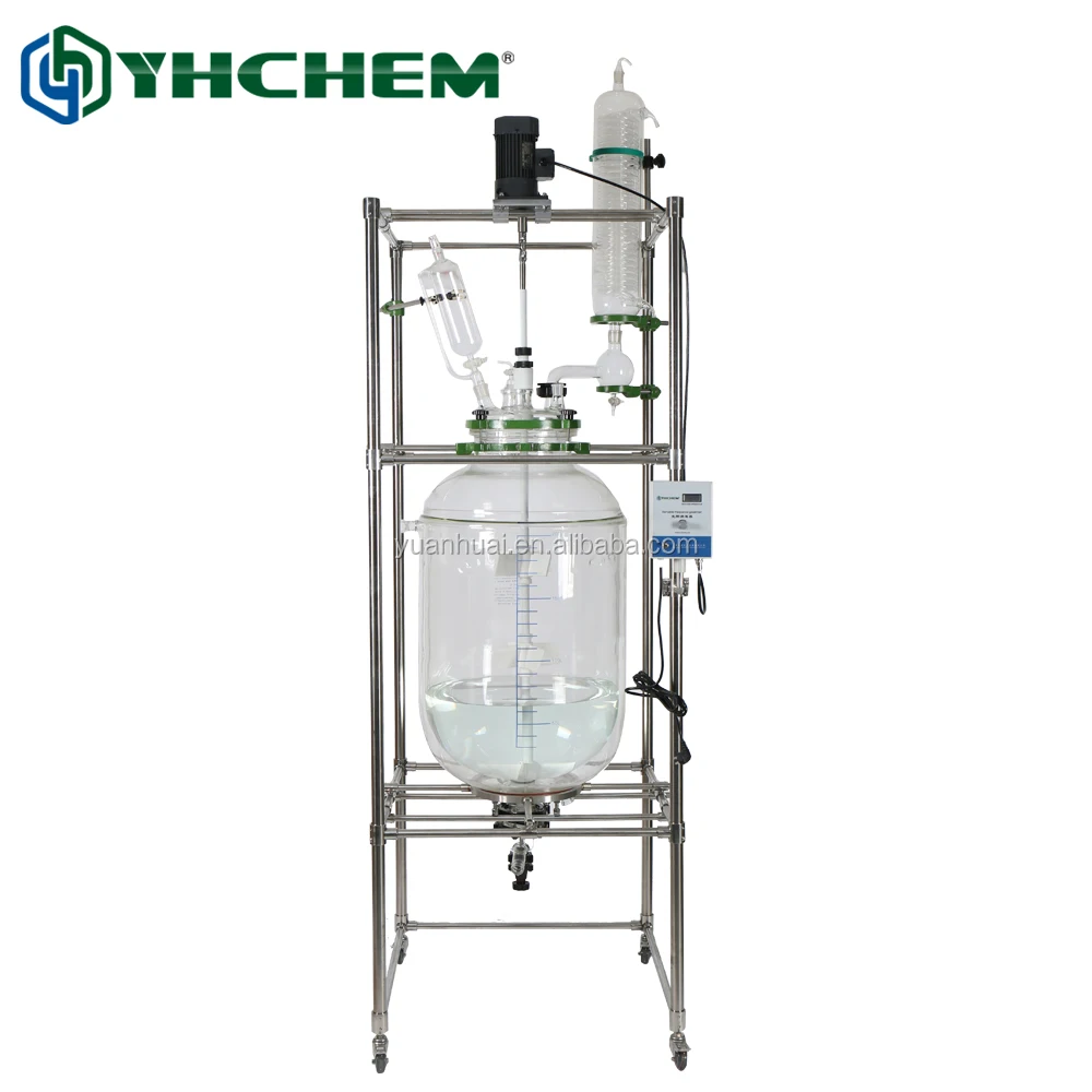 Scientific laboratory equipment glass pyrex reactor for pilot production plant