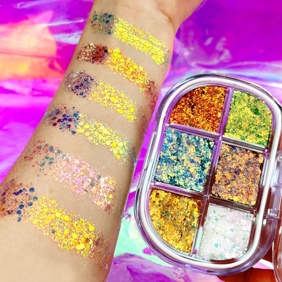 MLM Glitter Supplier Wholesale Best-Selling Private Label Eyeshadow Palette Highlighter Makeup Sparkle Gel