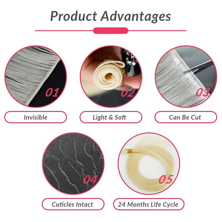 Leshine 18 22Inch Double Drawn Genius Weft Human Hair Genius Volume Weft Hair Extensions