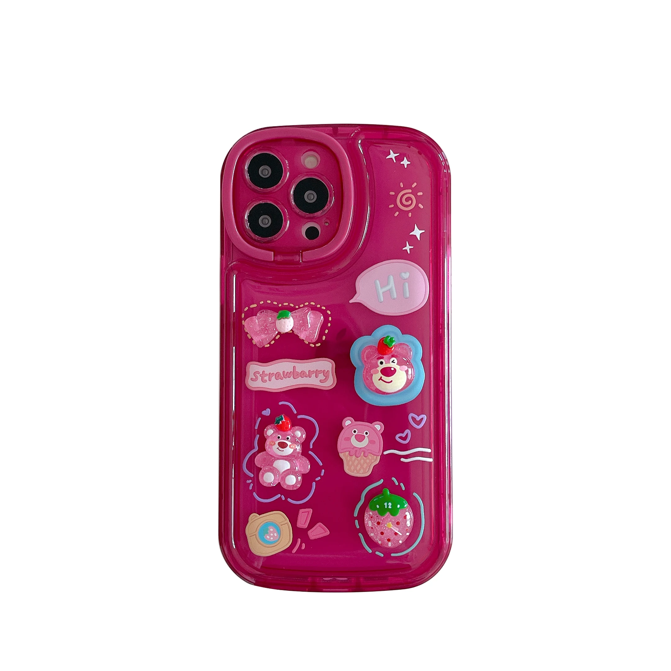 Новое поступление, милая заплатка в виде куклы аниме, прозрачный цветной чехол с кронштейном для объектива, водонепроницаемый дизайнерский чехол для телефона iphone14 13 12pro