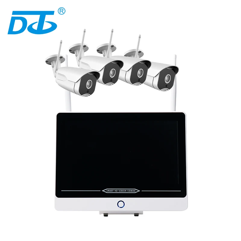  CCTV беспроводной 12 дюймов ЖК-монитор 4ch Wi-Fi NVR kit для домашней системы