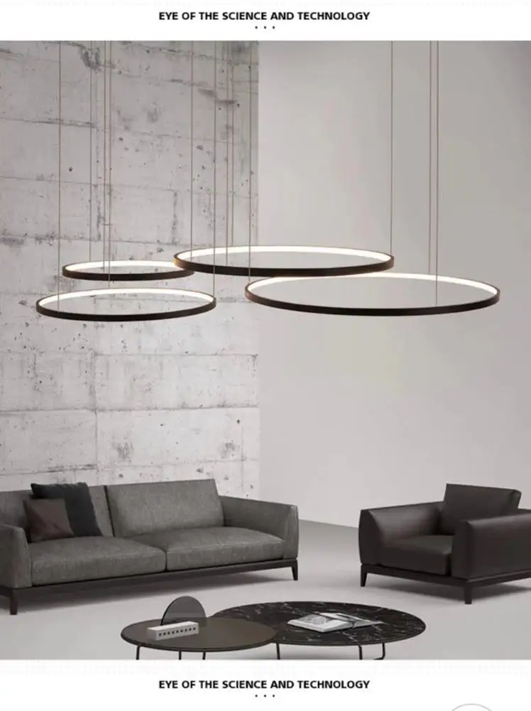 Customizable modern acrylic round combination led pendant light dimmable living room light
