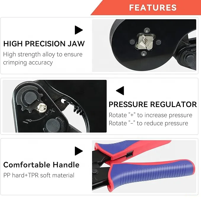 0.08-16mm Ferrule Crimping Tool Kit with 1200pcs Wire End-Sleeves Terminals Kit