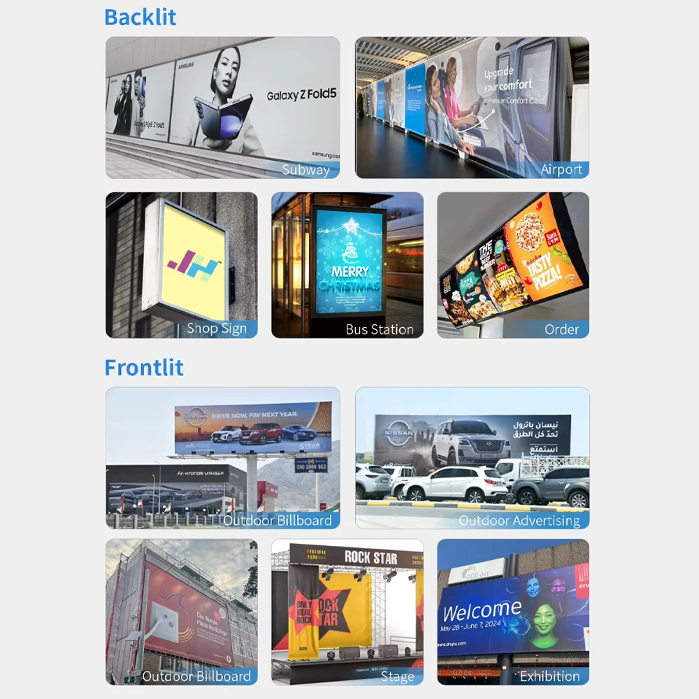 Tarpaulin 3.2mx50m 320g/340g/440g Frontlit Backlit PVC Flex Banner Rolls Glossy Matte Printing 7oz-20oz Material Digital Printer