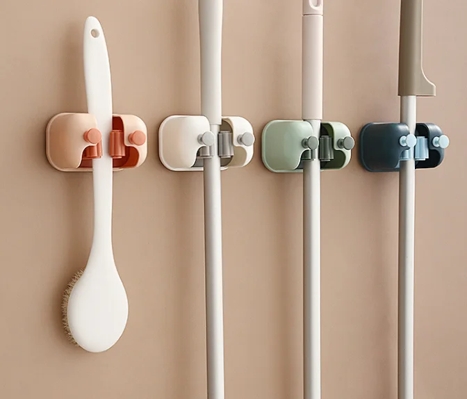 MZL Household Powerful Mop Rack Multi-Function Mop Hook Bathroom Broom Mop Storage Clip