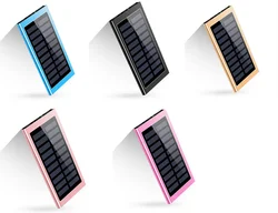 Popular Discount waterproof solar power bank 10000mah 20000mah dual power bank metal power case