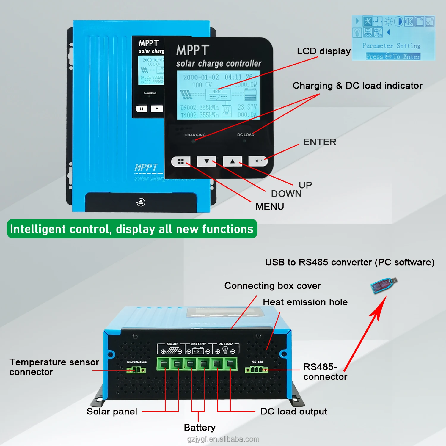 Manufacturer 12volt Smart Solar Charge Controller 60 Amps 65a 40 Amp Mppt Solar Charge Controller Bangladesh Price