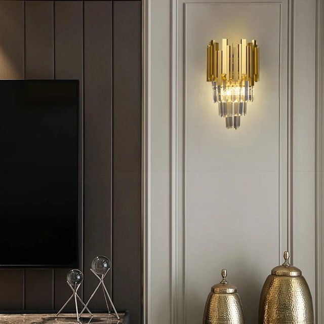 Gold Luxury Crystal wall lamp Nordic Modern Designer Interior Home Decoration Chandelier For living room