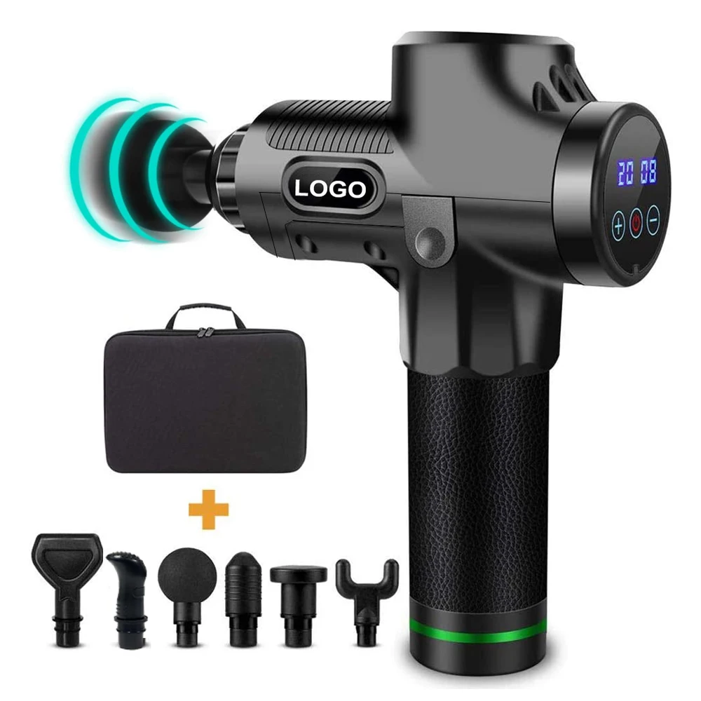 massage gun model 2021 Cordless Handle Sports  body massage 30 speed LCD touch screen deep tissue vibration muscle massage gun