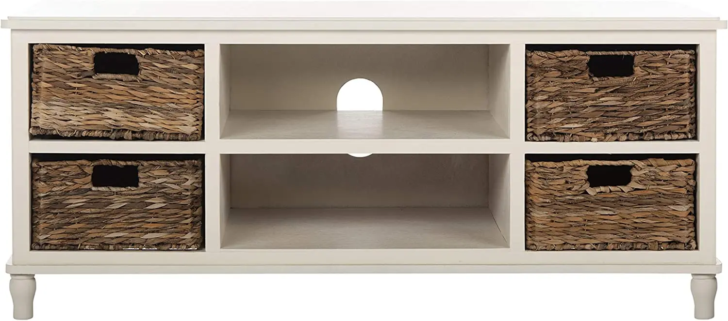 Home Collection Entertainment TV Unit Vintage White