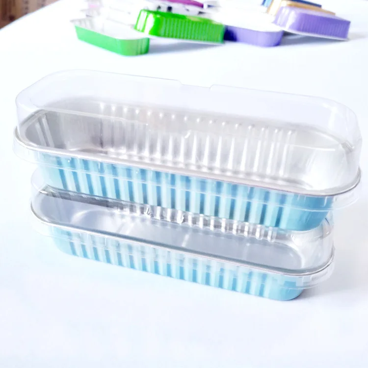 Wholesale China Disposable Aluminum Mini Loaf Pans 8011 Baking Tray Heavy Duty Wholesale Pure Aluminum Foil Box with Lid