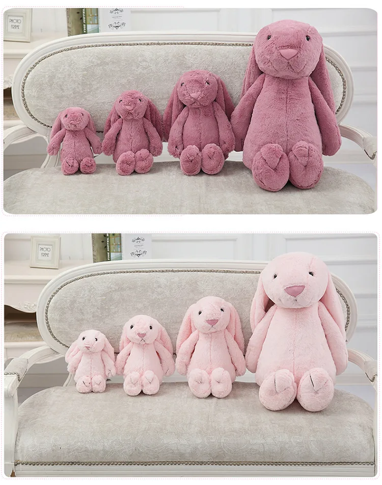 30cm Blossom Easter Rabbit Plush Bunny Long Ear Color Stuffed Soft Bunny Animal Plush Bunny Toy