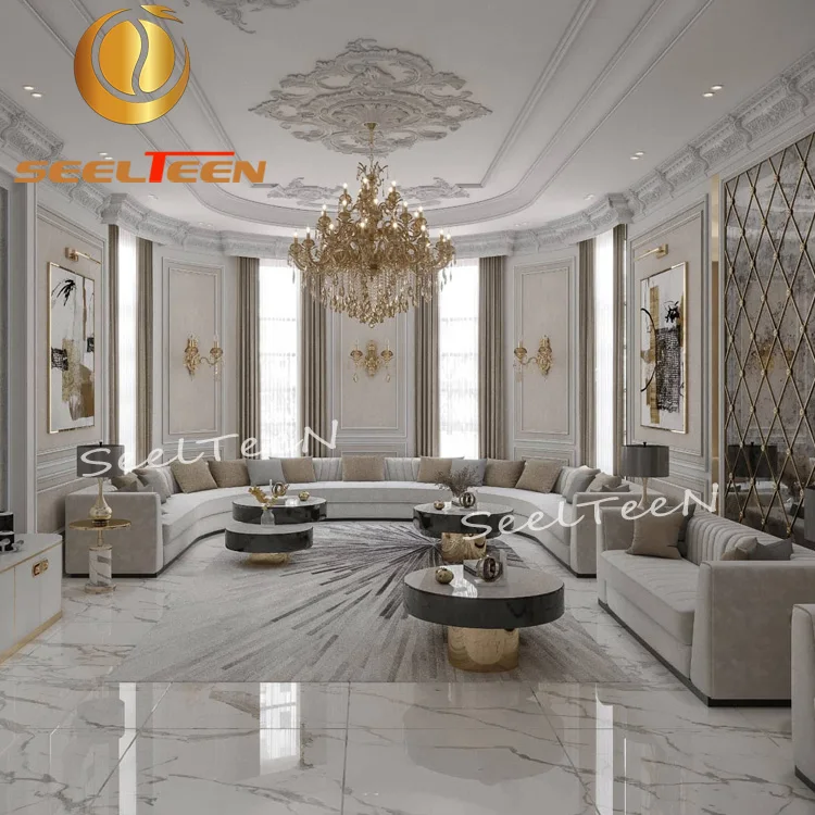 Modern Circle Shape Living Room Sectional Sofa Furniture Chesterfield Sofa