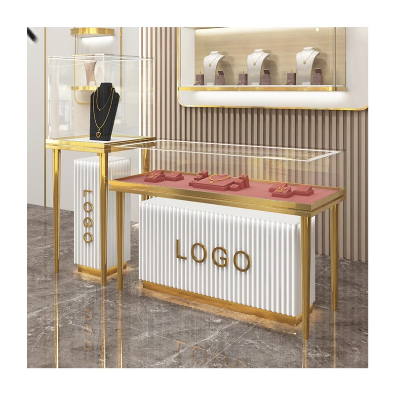 Modern Jewelry Glass Display Showcase Lockable Glass Vitrine Showcase Display Cabinet