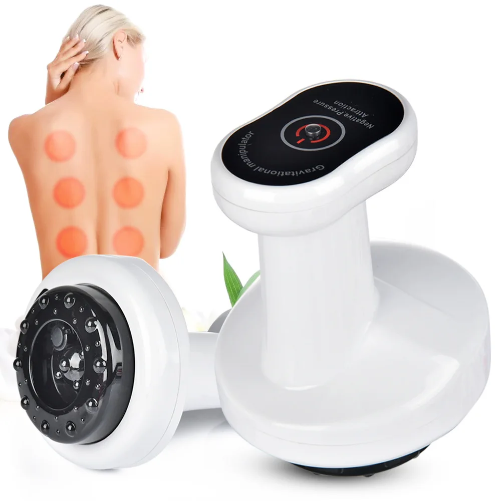 USB Charge Electric Guasha Tool Heating Energy Air Pressure Gravitational Set Body Massager Therapy Cupping Machine