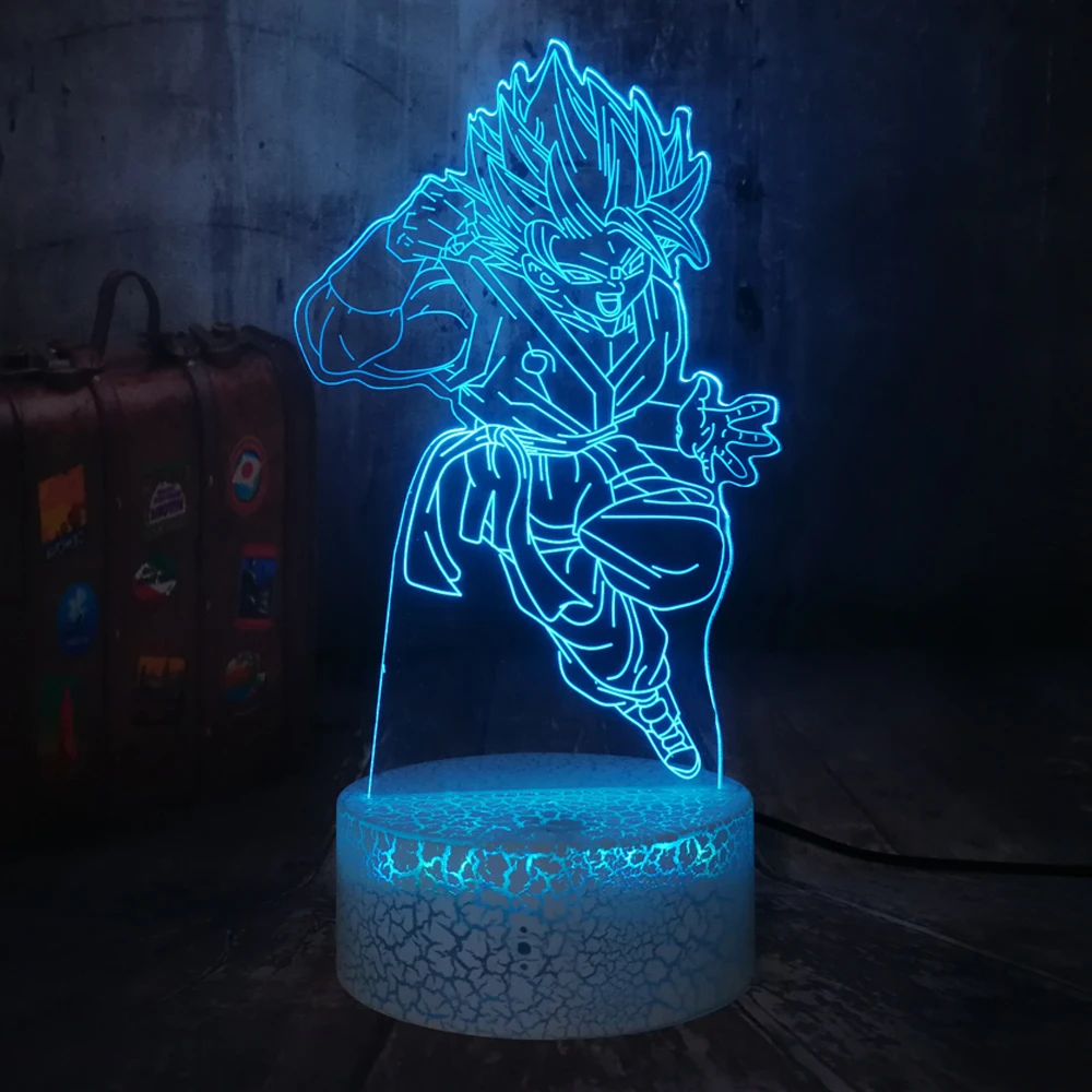 Gift Toy Japanese Anime Dragon Ball Z Son Goku Kakarotto Attack Crack base Touch 3D LED Kids Night Light Moon Lamp Home Decor