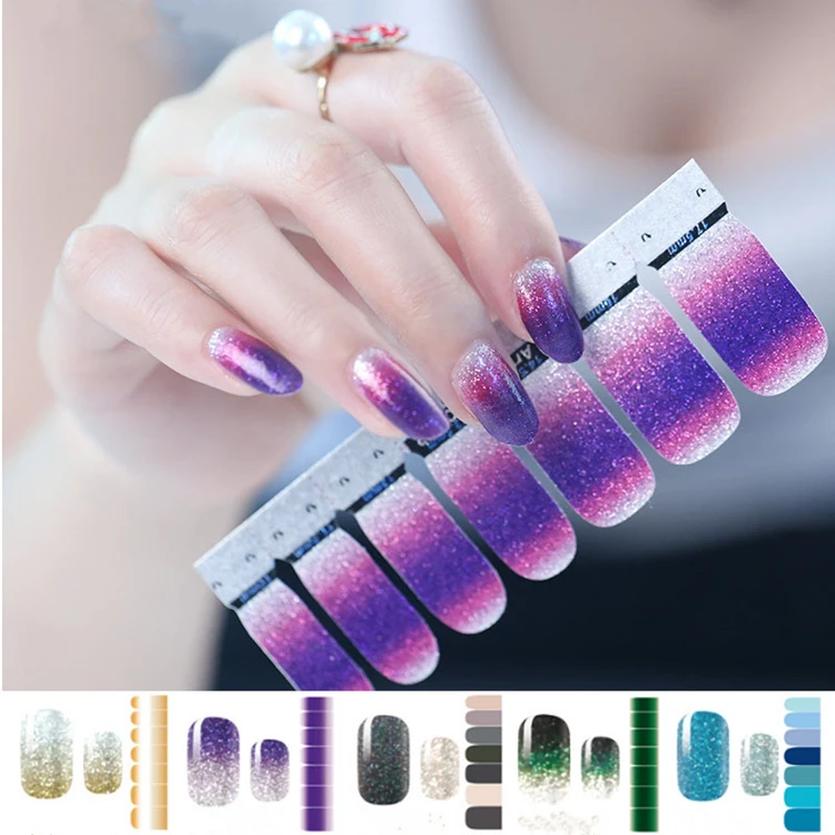 Cheap price Self Adhesive Real Nail Polish Stickers Wholesale Nail Decal Wraps Strips