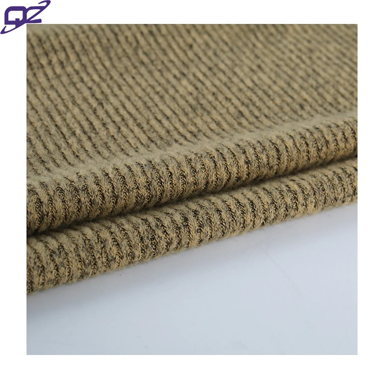 Sustainable Soft Stretch RTN Viscose Polyester brushed Hacci Knit 2x2 Rib fabric for clothes tops women casual dress