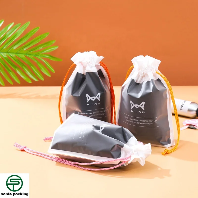 Hot Sealing Glossy Ldpe Backpack Bag Drawstring Bag Clear Plastic