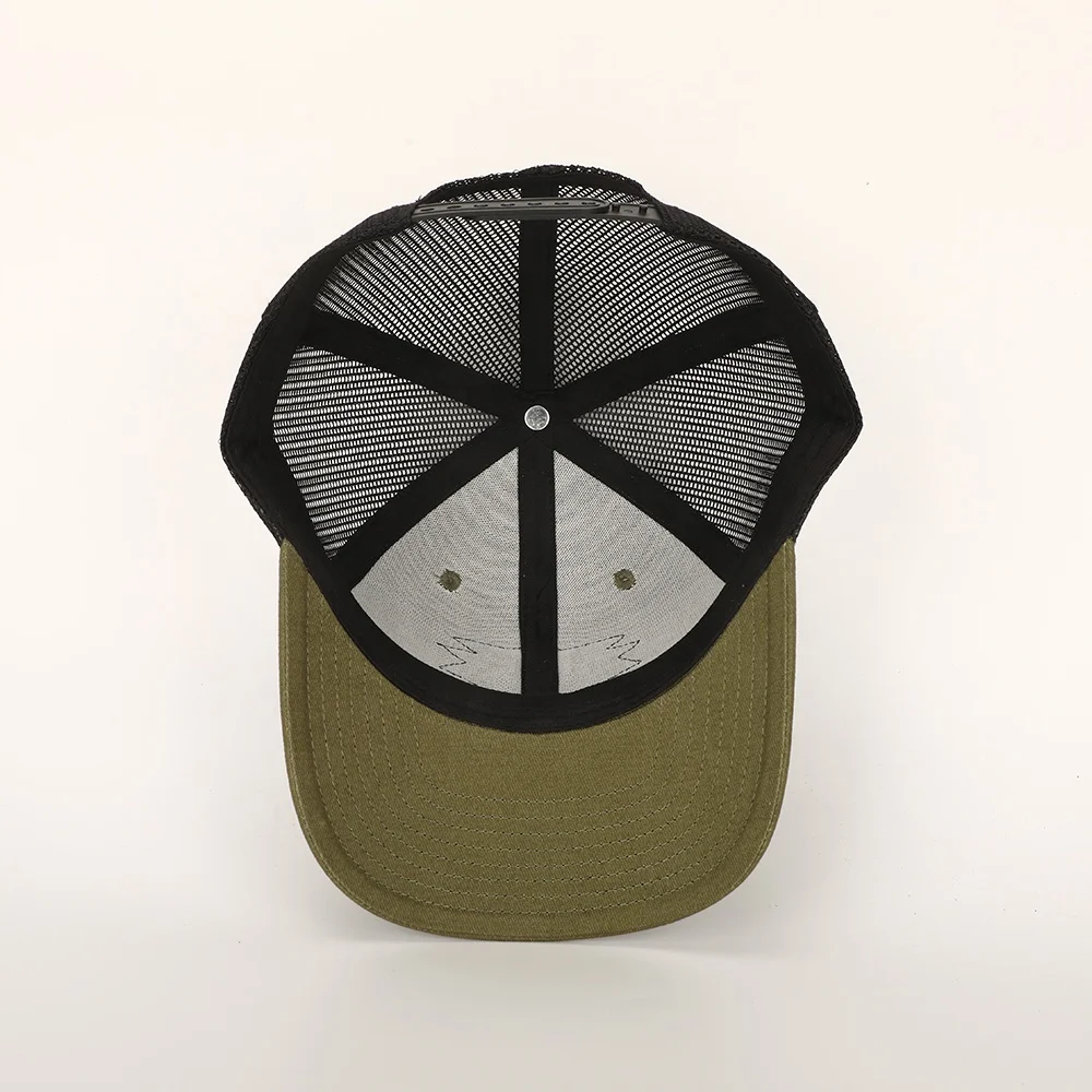 Oem Wholesale Custom High Quality Design Your Own Logo Cotton Mesh Hat Sports Gorras 6 Panel Rubber Patch Embroidery Trucker Cap