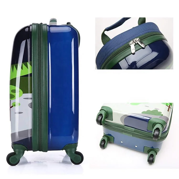 3pcs children rolling suitcase  and backpack with lunch bag set dinosaur kids luggage case