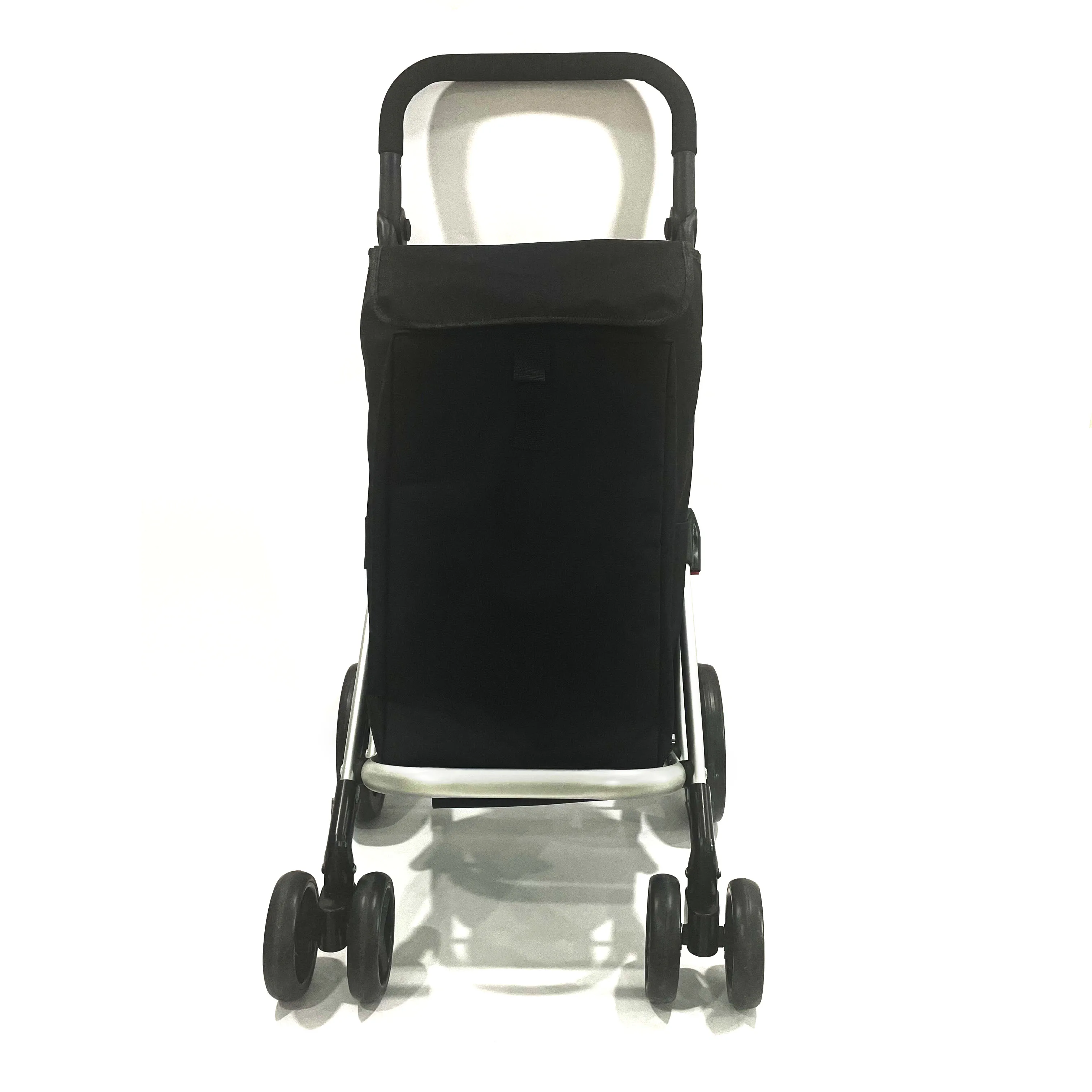 custom logo wheeled rolling market vegetable detachable Collapsible grocery folding foldable reusable shopping trolley bag